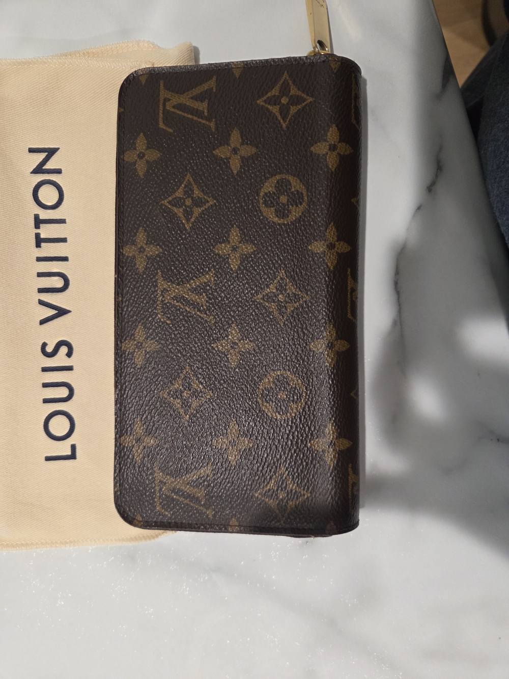 Louis Vuitton Monogram Zip Wallet in Brown